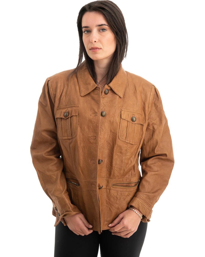 Γνήσιο Γυναικέιο Δερμάτινο Σακάκι - Z776