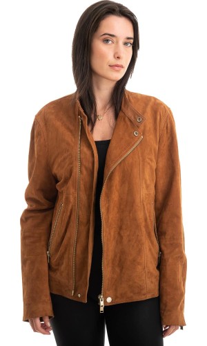 Γνήσιο Γυναικέιο Δερμάτινο Μπουφάν - Z778