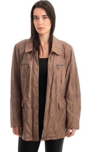 Γνήσιο Γυναικέιο Δερμάτινο Μπουφάν - Z784