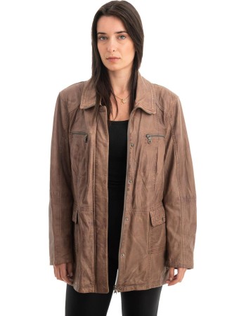 Γνήσιο Γυναικέιο Δερμάτινο Μπουφάν - Z784