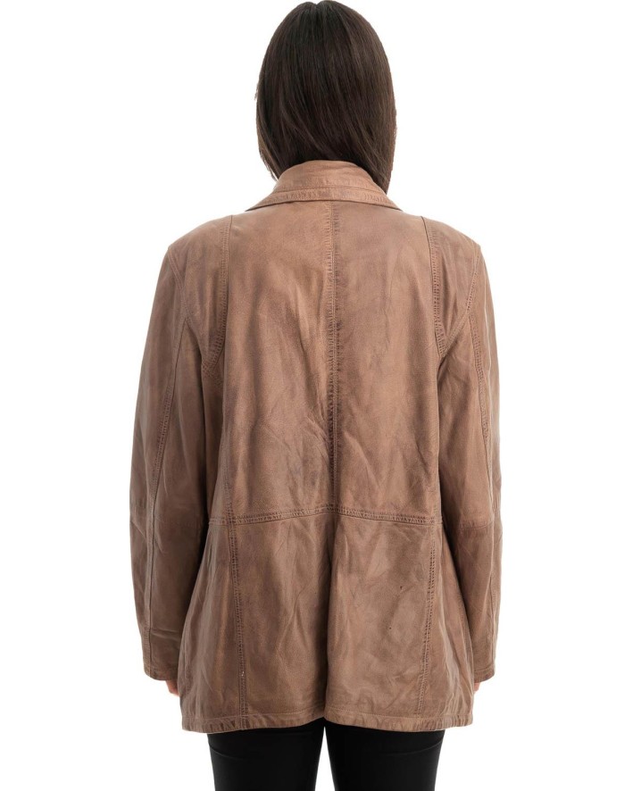 Γνήσιο Γυναικέιο Δερμάτινο Μπουφάν - Z784