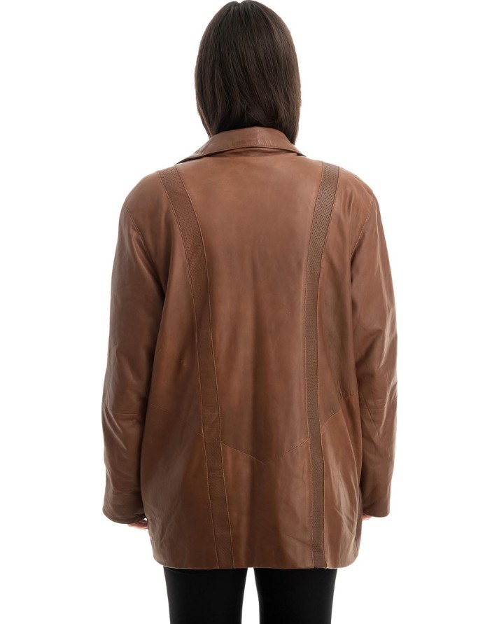 Γνήσιο Γυναικέιο Δερμάτινο Σακάκι - Z785