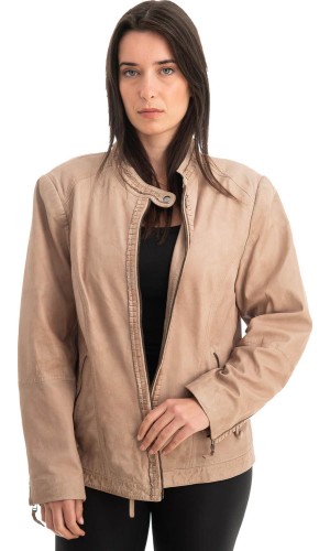 Γνήσιο Γυναικέιο Δερμάτινο Μπουφάν - Z786