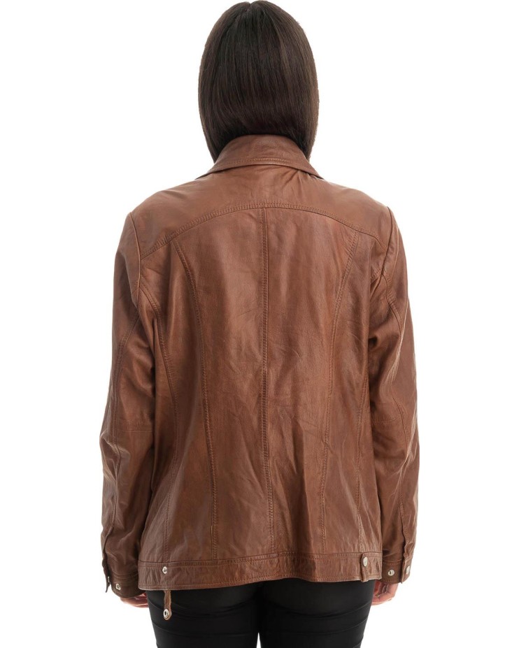 Γνήσιο Γυναικέιο Δερμάτινο Μπουφάν - Z787