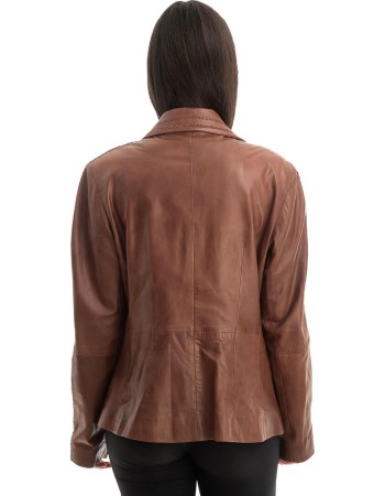 Γνήσιο Γυναικέιο Δερμάτινο Σακάκι - Z789