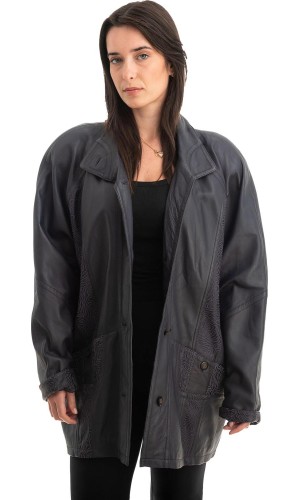 Γνήσιο Γυναικέιο Δερμάτινο Μπουφάν - Z790