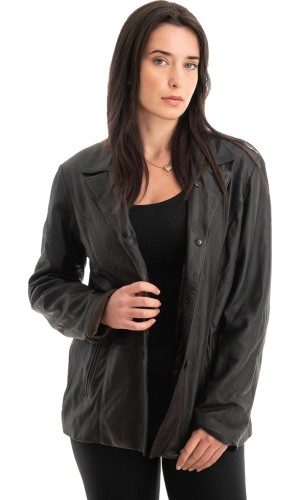 Γνήσιο Γυναικέιο Δερμάτινο Σακάκι - Z792