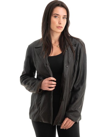 Γνήσιο Γυναικέιο Δερμάτινο Σακάκι - Z792