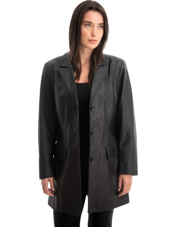 Γνήσιο Γυναικέιο Δερμάτινο Παλτό - Z793