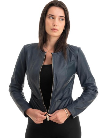 Γνήσιο Γυναικέιο Δερμάτινο Μπουφάν - Z798