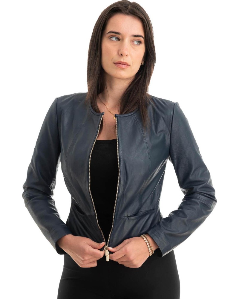 Γνήσιο Γυναικέιο Δερμάτινο Μπουφάν - Z798