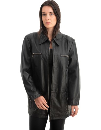 Γνήσιο Γυναικέιο Δερμάτινο Μπουφάν - Z799