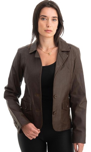 Γνήσιο Γυναικέιο Δερμάτινο Σακάκι - Z801