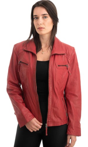 Γνήσιο Γυναικέιο Δερμάτινο Μπουφάν - Z803