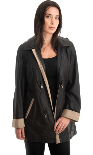 Γνήσιο Γυναικέιο Δερμάτινο Μπουφάν - Z804