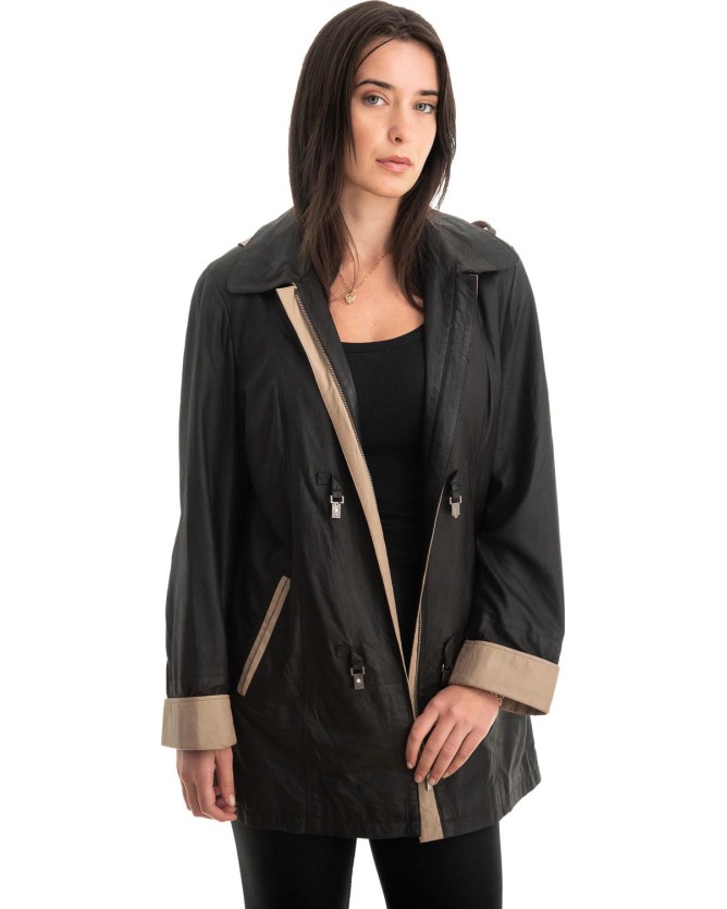 Γνήσιο Γυναικέιο Δερμάτινο Μπουφάν - Z804