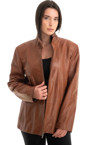 Γνήσιο Γυναικέιο Δερμάτινο Μπουφάν - Z806