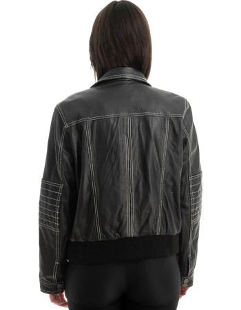 Γνήσιο Γυναικέιο Δερμάτινο Μπουφάν - Z807