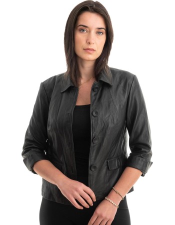 Γνήσιο Γυναικέιο Δερμάτινο Μπουφάν - Z814