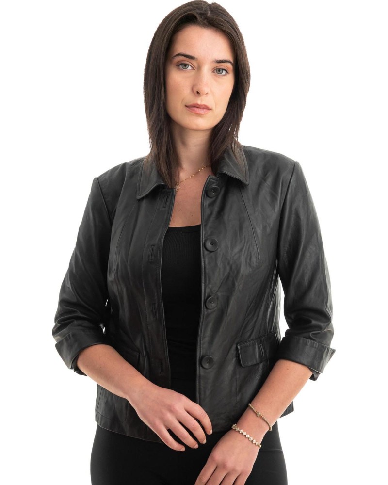 Γνήσιο Γυναικέιο Δερμάτινο Μπουφάν - Z814