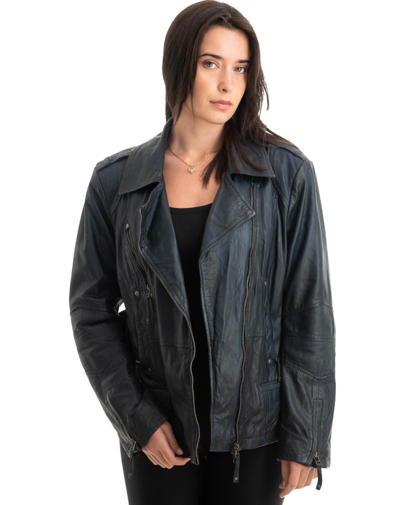 Γνήσιο Γυναικέιο Δερμάτινο Μπουφάν - Z816