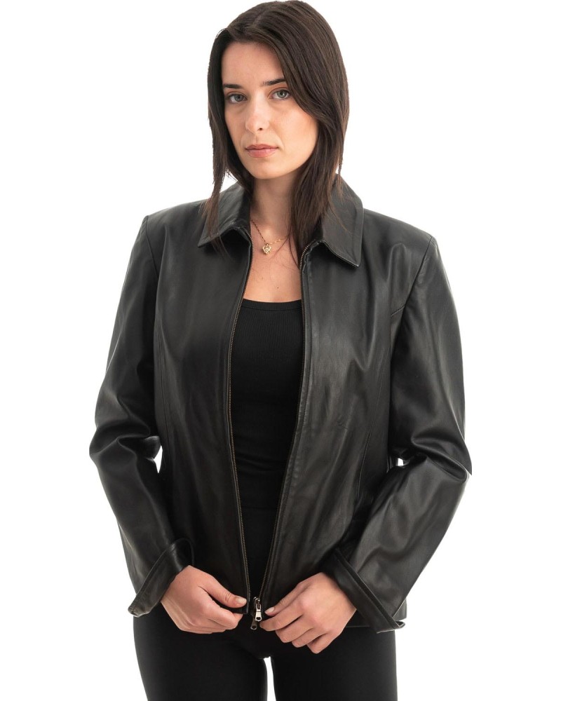 Γνήσιο Γυναικέιο Δερμάτινο Μπουφάν - Z818