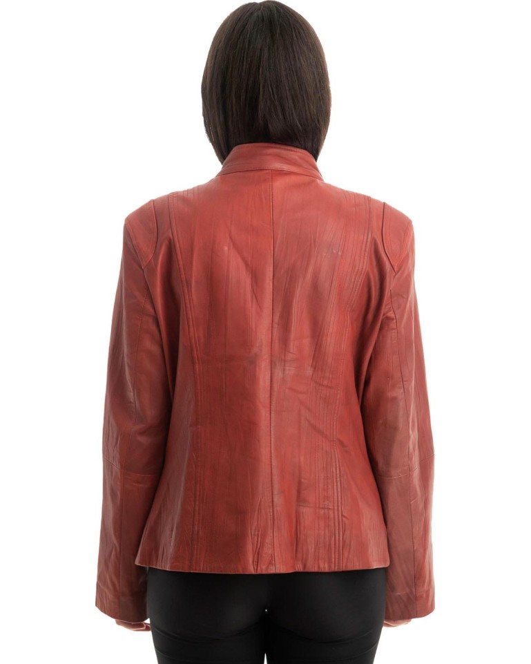 Γνήσιο Γυναικέιο Δερμάτινο Μπουφάν - Z821