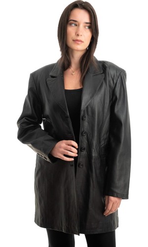 Γνήσιο Γυναικέιο Δερμάτινο Παλτό - Z822