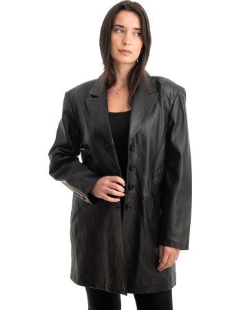 Γνήσιο Γυναικέιο Δερμάτινο Παλτό - Z822