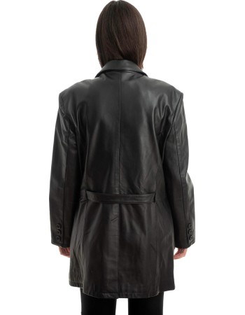 Γνήσιο Γυναικέιο Δερμάτινο Παλτό - Z822