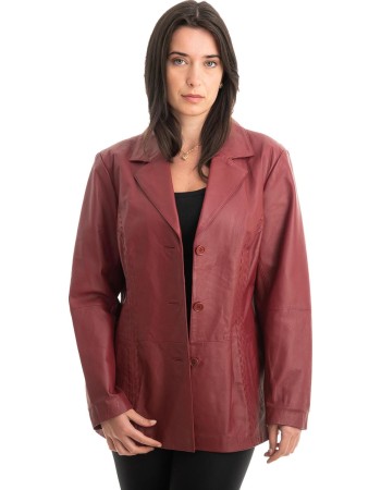 Γνήσιο Γυναικέιο Δερμάτινο Σακάκι - Z825