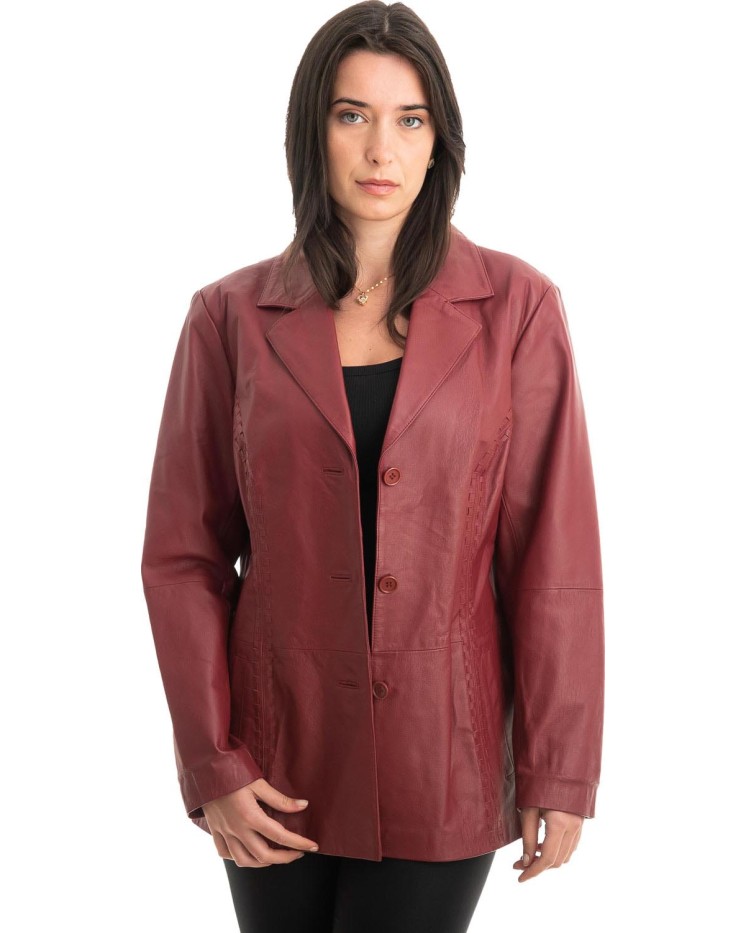 Γνήσιο Γυναικέιο Δερμάτινο Σακάκι - Z825