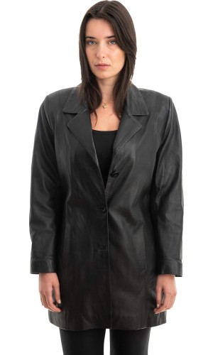 Γνήσιο Γυναικέιο Δερμάτινο Παλτό - Z827