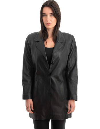 Γνήσιο Γυναικέιο Δερμάτινο Παλτό - Z827