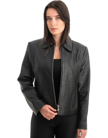 Γνήσιο Γυναικέιο Δερμάτινο Μπουφάν - Z828