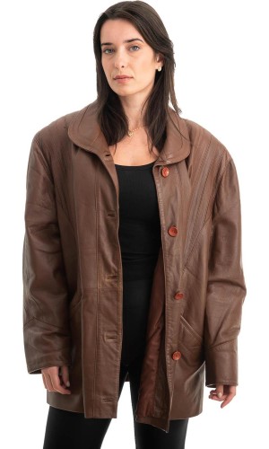 Γνήσιο Γυναικέιο Δερμάτινο Μπουφάν - Z829