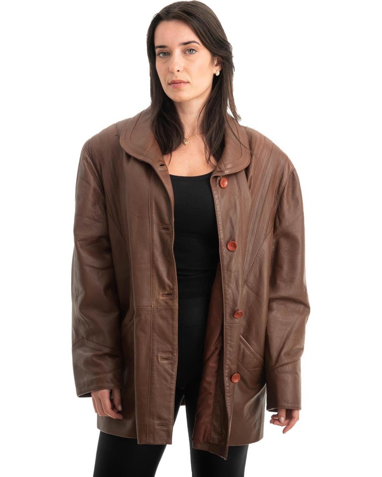 Γνήσιο Γυναικέιο Δερμάτινο Μπουφάν - Z829