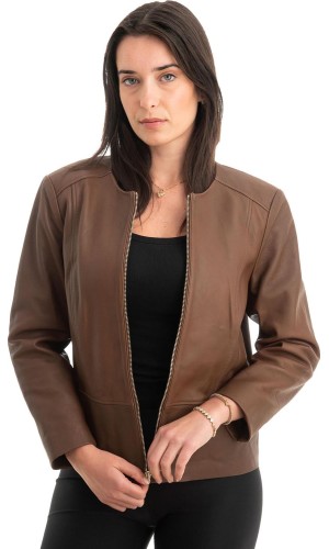 Γνήσιο Γυναικέιο Δερμάτινο Μπουφάν - Z831