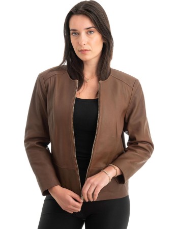 Γνήσιο Γυναικέιο Δερμάτινο Μπουφάν - Z831