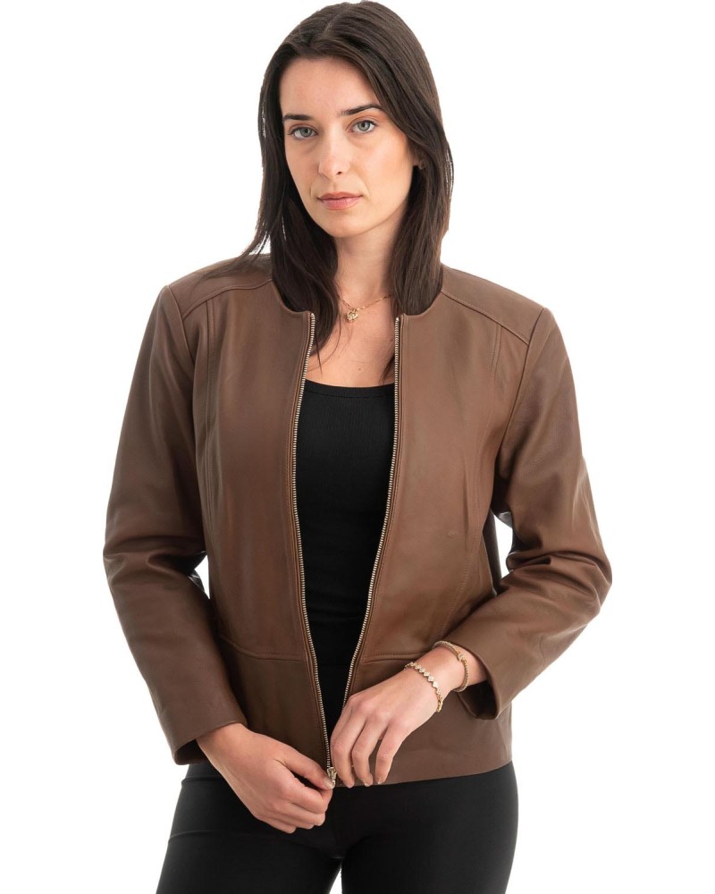 Γνήσιο Γυναικέιο Δερμάτινο Μπουφάν - Z831