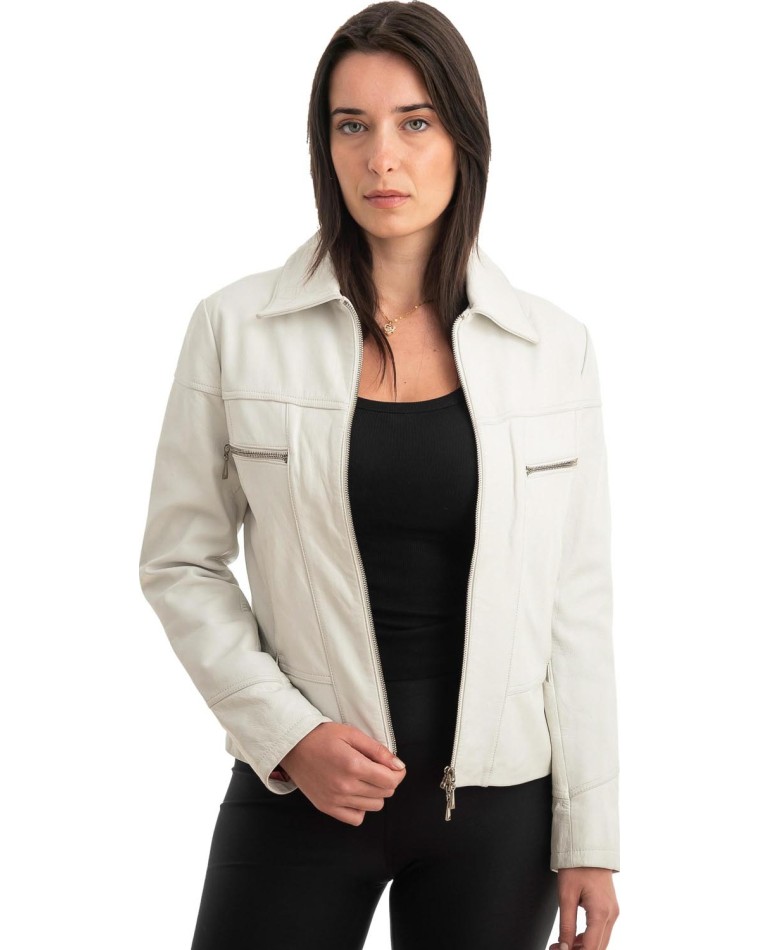 Γνήσιο Γυναικέιο Δερμάτινο Μπουφάν - Z832