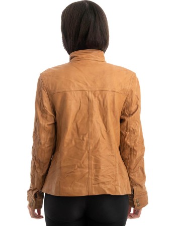 Γνήσιο Γυναικέιο Δερμάτινο Μπουφάν - Z838