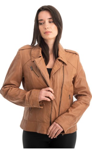 Γνήσιο Γυναικέιο Δερμάτινο Μπουφάν - Z841