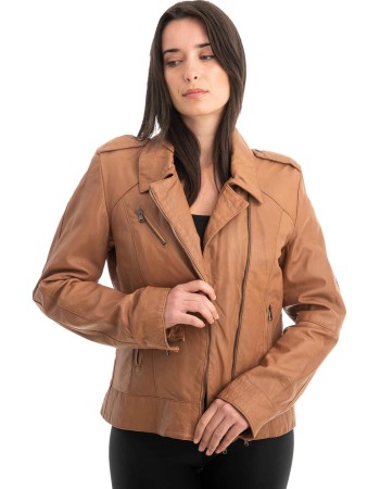 Γνήσιο Γυναικέιο Δερμάτινο Μπουφάν - Z841