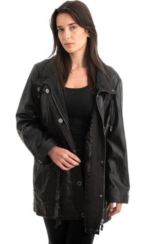 Γνήσιο Γυναικέιο Δερμάτινο Μπουφάν - Z846