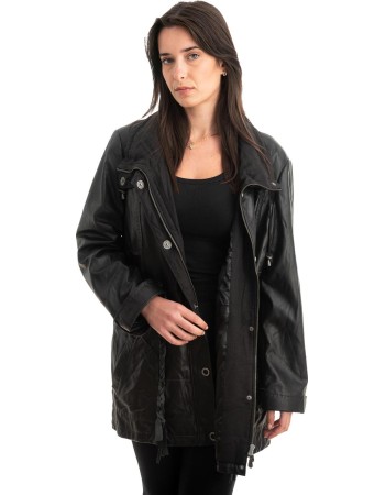 Γνήσιο Γυναικέιο Δερμάτινο Μπουφάν - Z846