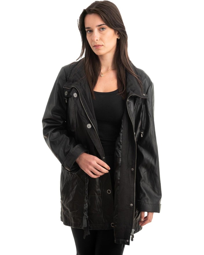 Γνήσιο Γυναικέιο Δερμάτινο Μπουφάν - Z846