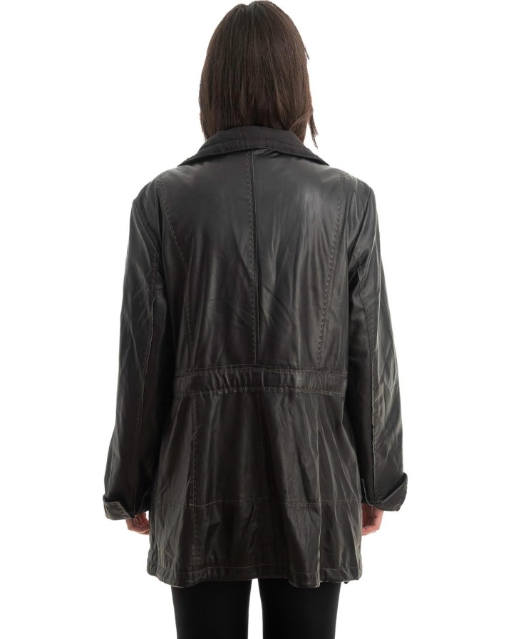 Γνήσιο Γυναικέιο Δερμάτινο Μπουφάν - Z846