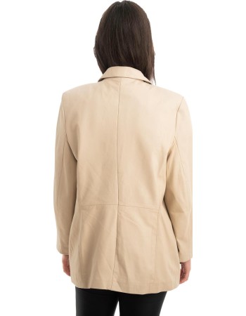 Γνήσιο Γυναικέιο Δερμάτινο Σακάκι - Z849