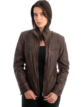 Γνήσιο Γυναικέιο Δερμάτινο Μπουφάν - Z851